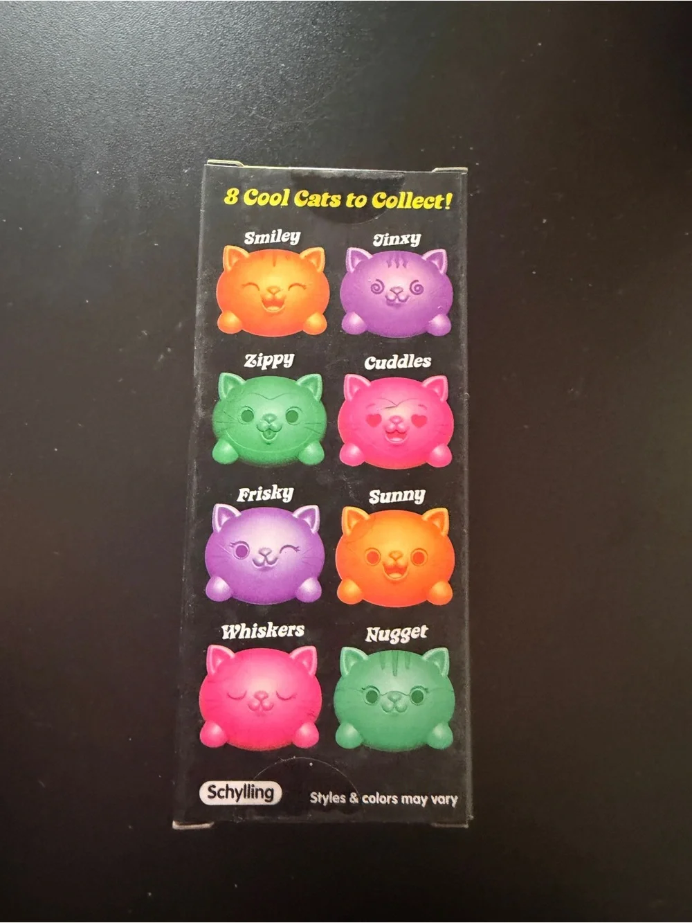 Nee Doh Schylling Teenie Cool Cats 3-pack Pink Orange Teal Squishy Sensory Toy